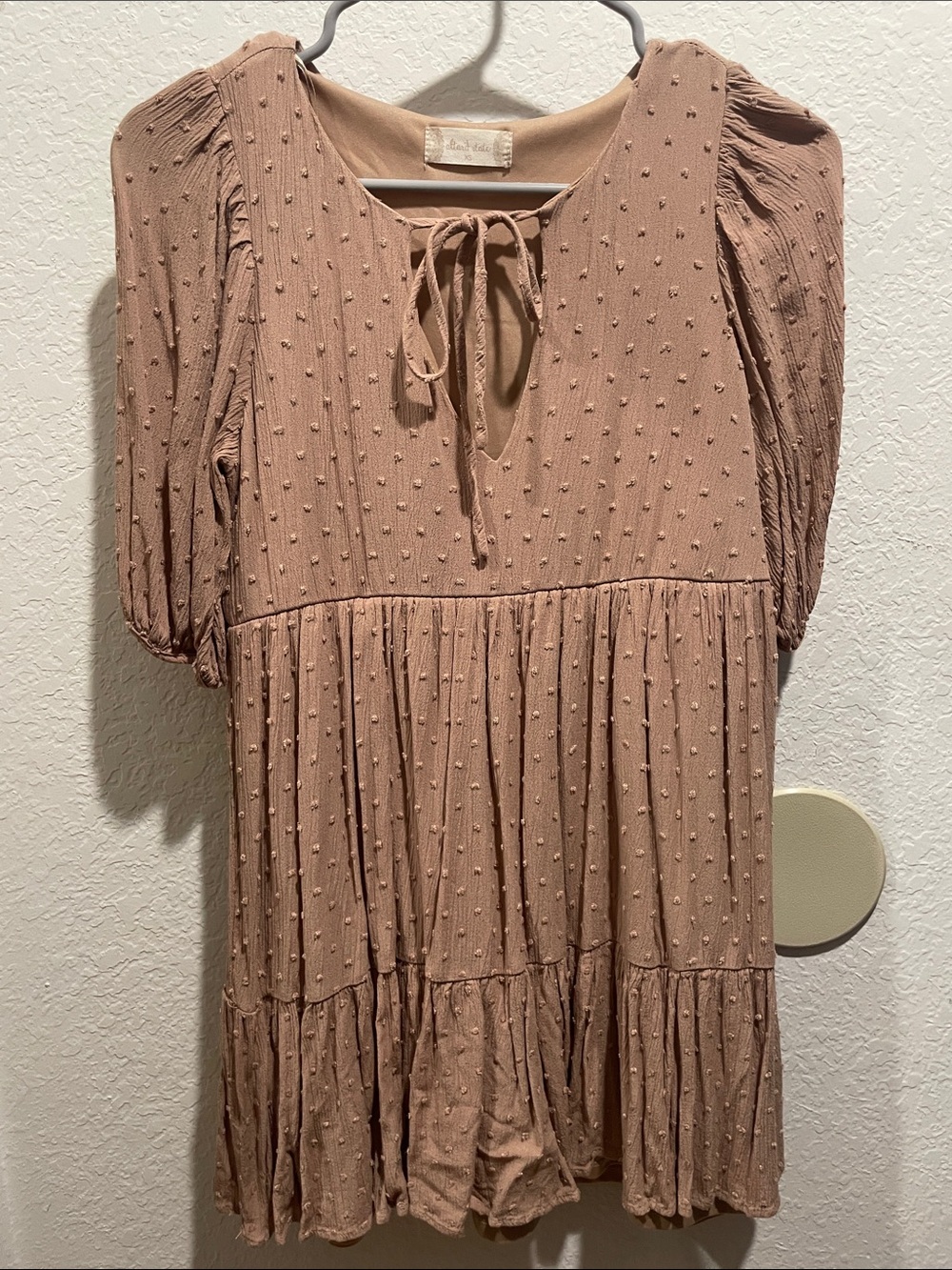 Altar'd State Dusty Rose Textured Tie-Front Babydoll Tunic